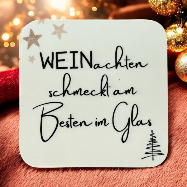 einzeln - Glas-Untersetzer "WEINachts-Edition"